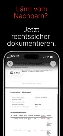 Ruhestörer – Lärmprotokoll iPhone screenshot