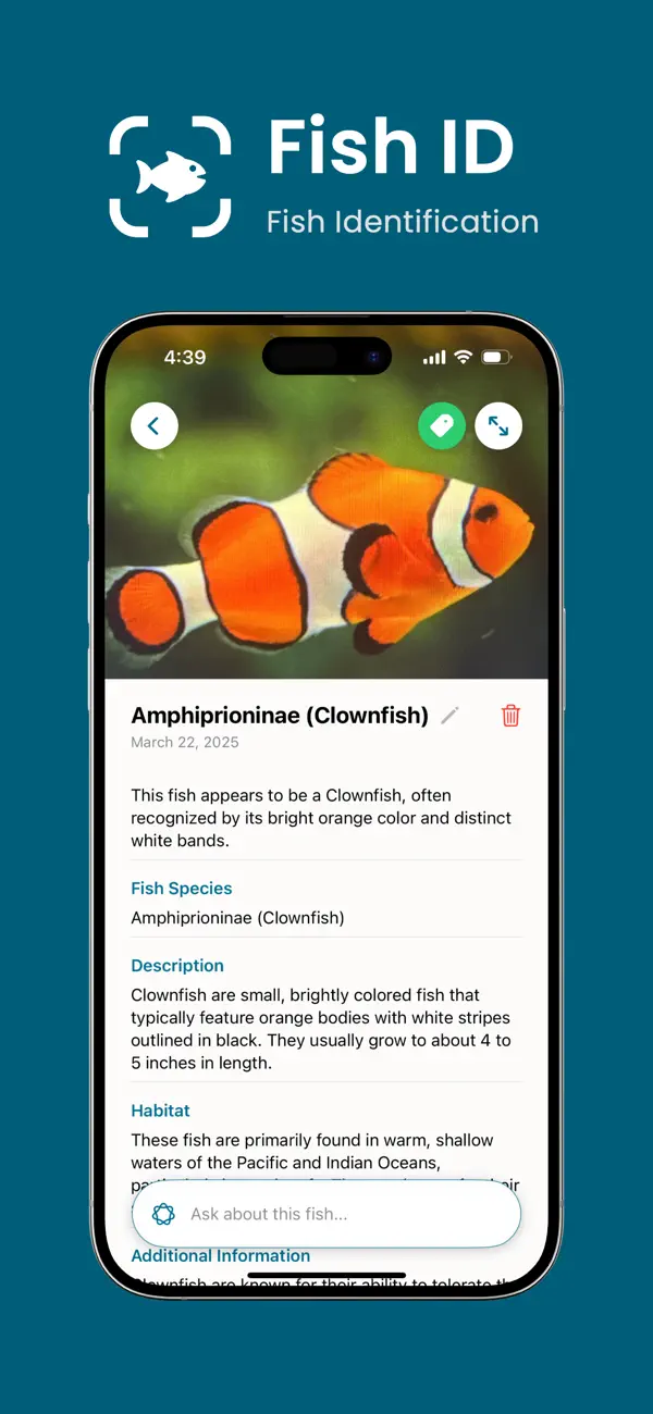 Screenshot #1 pour Fish Identifier AI: Fish ID