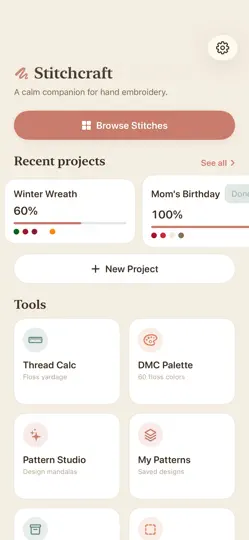 Скриншот Stitchcraft: Embroidery Studio на iPhone 1