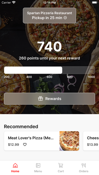 Spartan Pizzeria To Go iPhone screenshot 1 - Food & Drink app