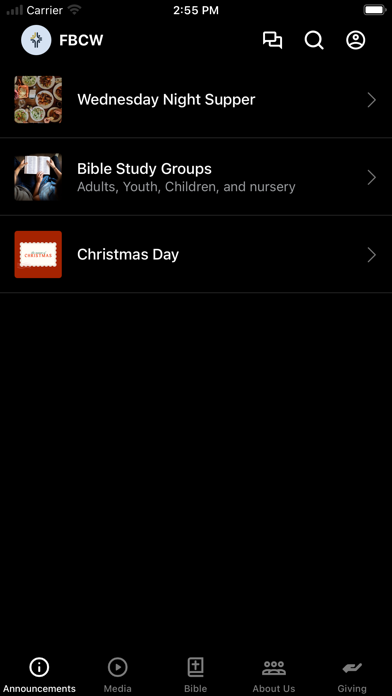 FBCWagener iPhone screenshot 1 - Education app