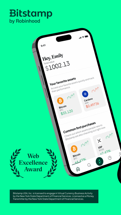Screenshot #1 pour Bitstamp by Robinhood: Buy BTC