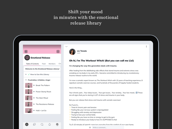 Somatic Healing Club iPad screenshot 2 - Health & Fitness app