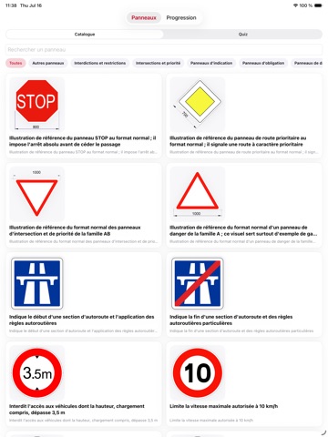 Panneaux routiers français iPad screenshot
