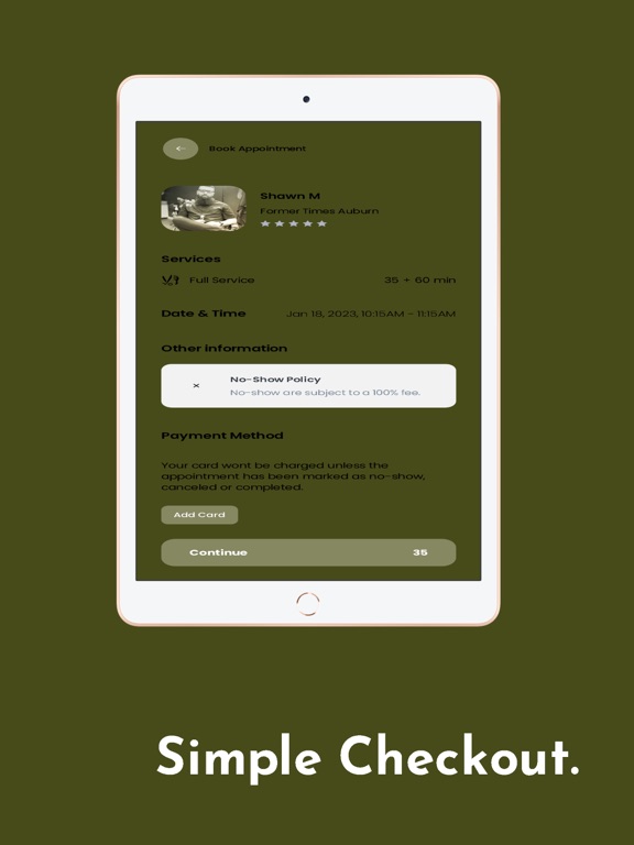 Former Times Barber Co iPad screenshot 5 - Business app
