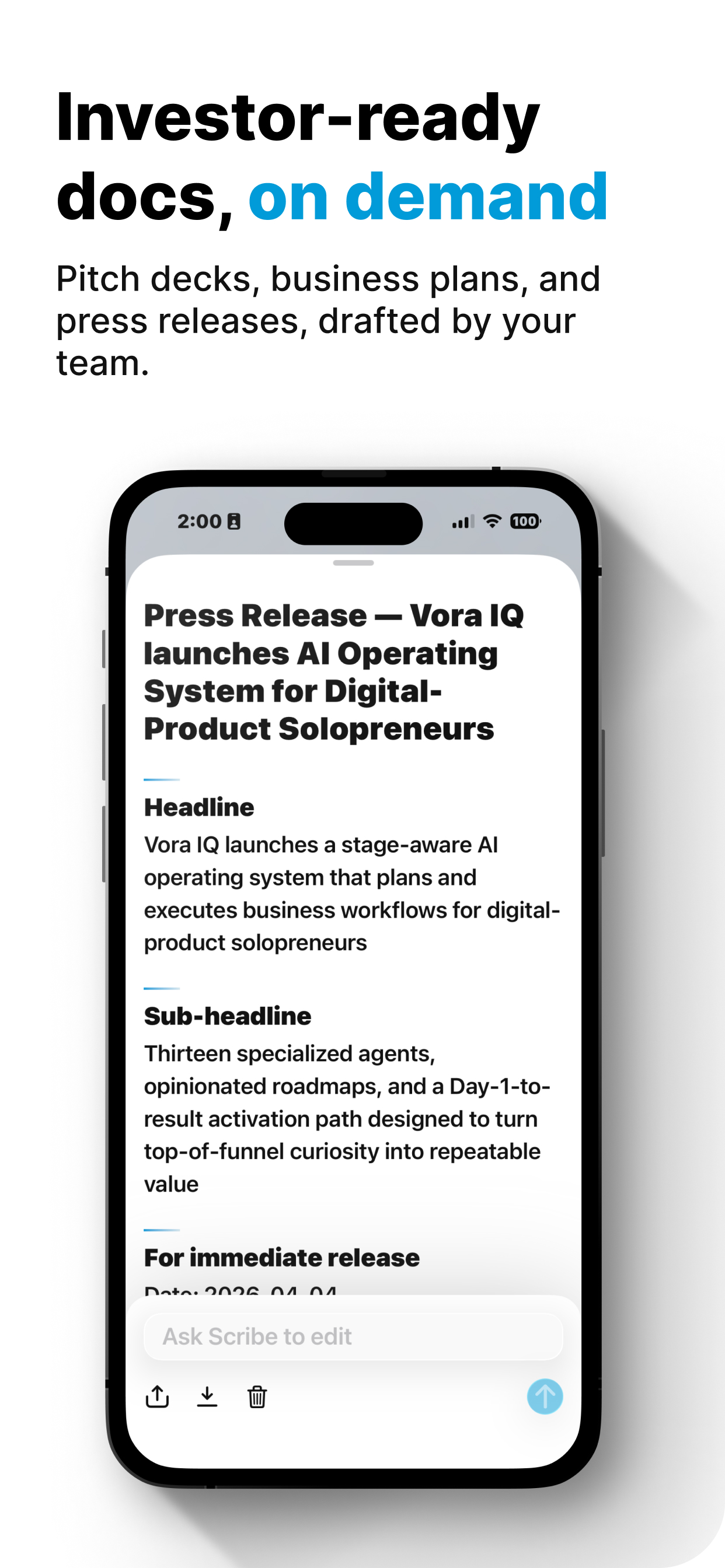 Vora IQ: AI Startup Builder screenshot 8
