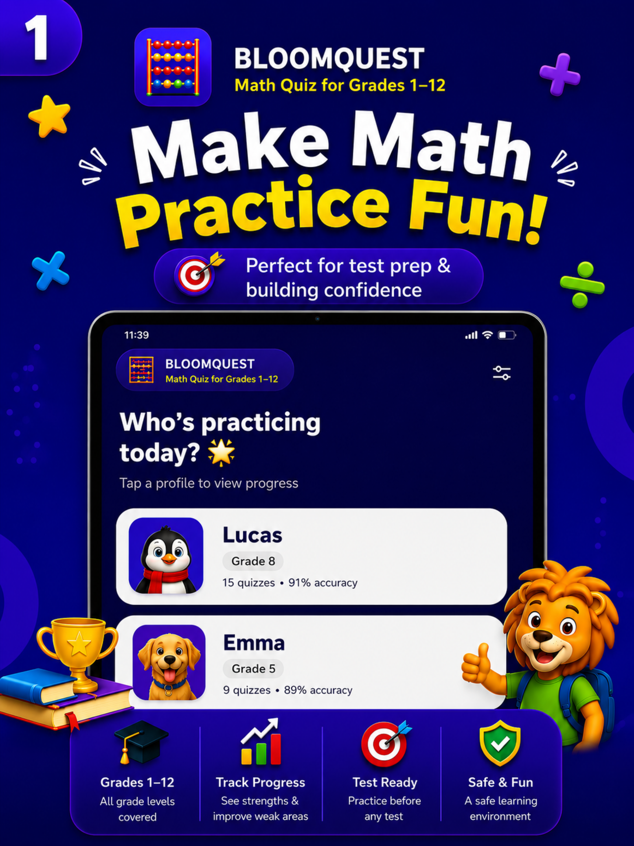 Math Practice: Quiz for Kids