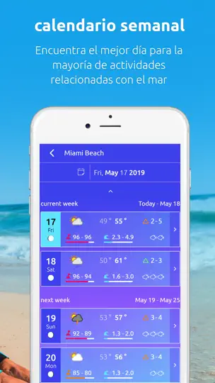 Captura de pantalla de Nautide: Mareas, Viento, Olas+ en iPhone 7