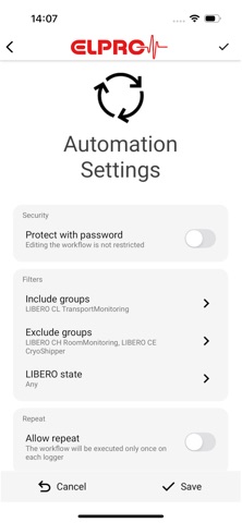 LIBERO Cx BLE iPhone screenshot