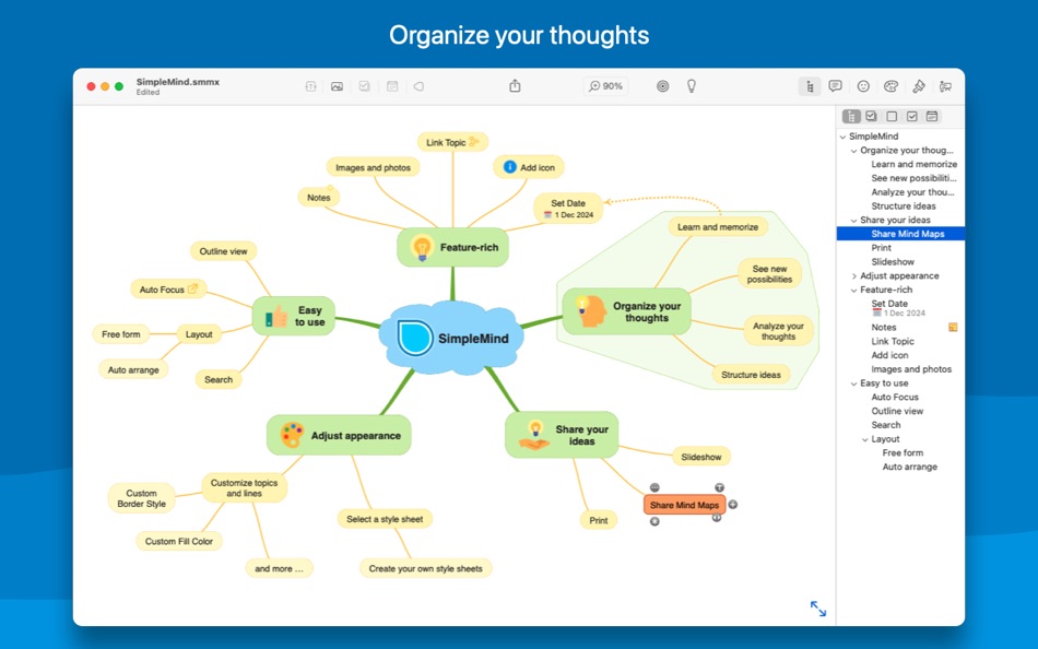 #1. SimpleMind Pro (macOS) Av: ModelMaker Tools BV
