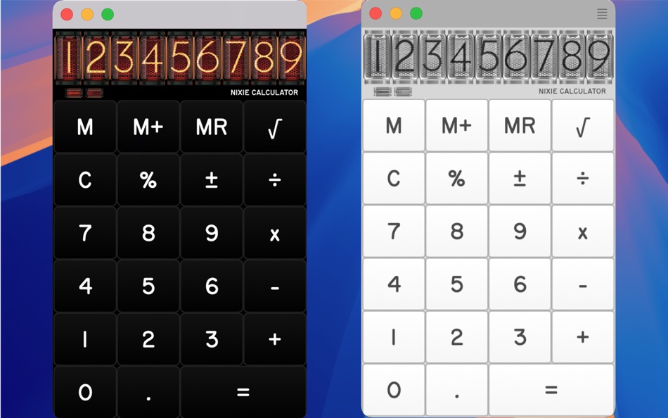 #1. Nixie Calculator (macOS) 由: UNB SYSTEMS PTY LTD
