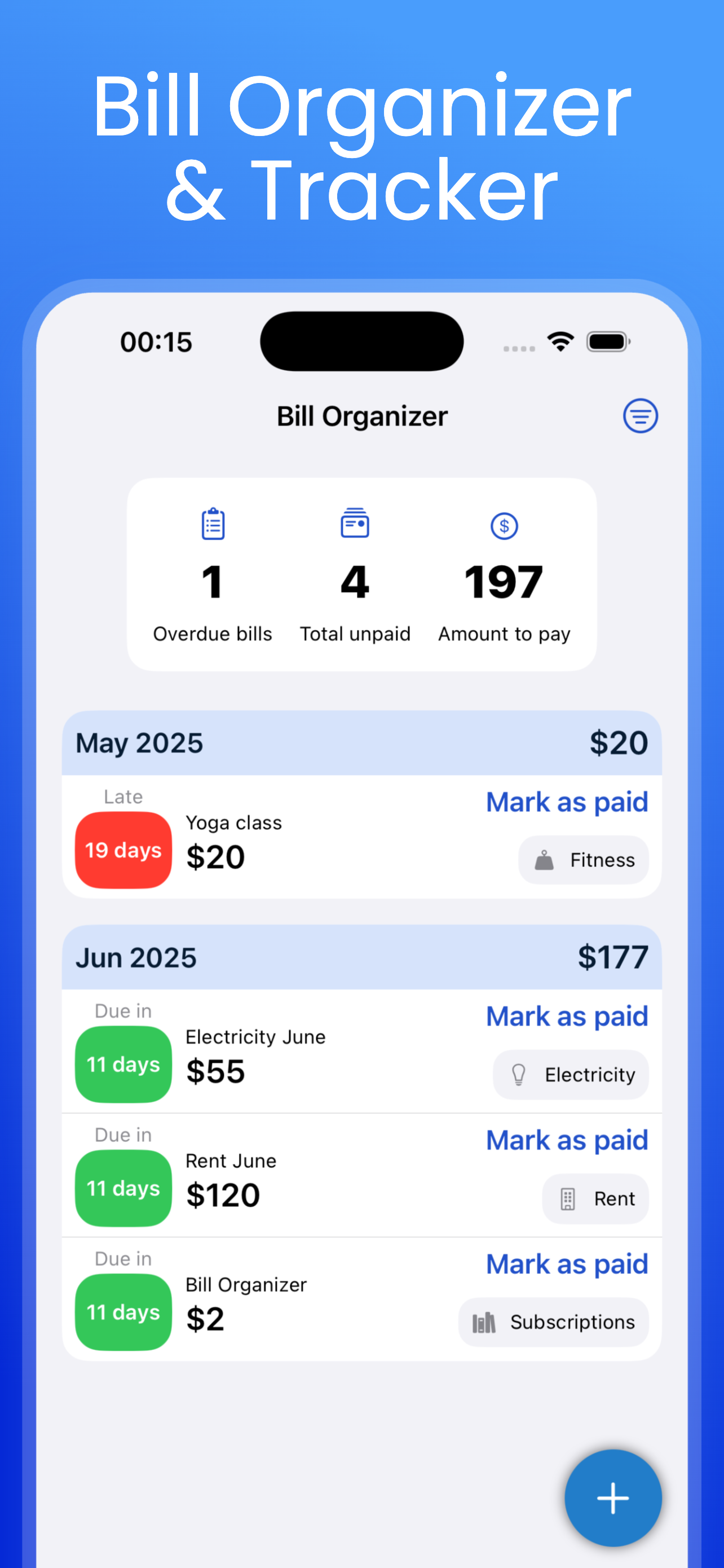 Bill Organizer & Money Tracker