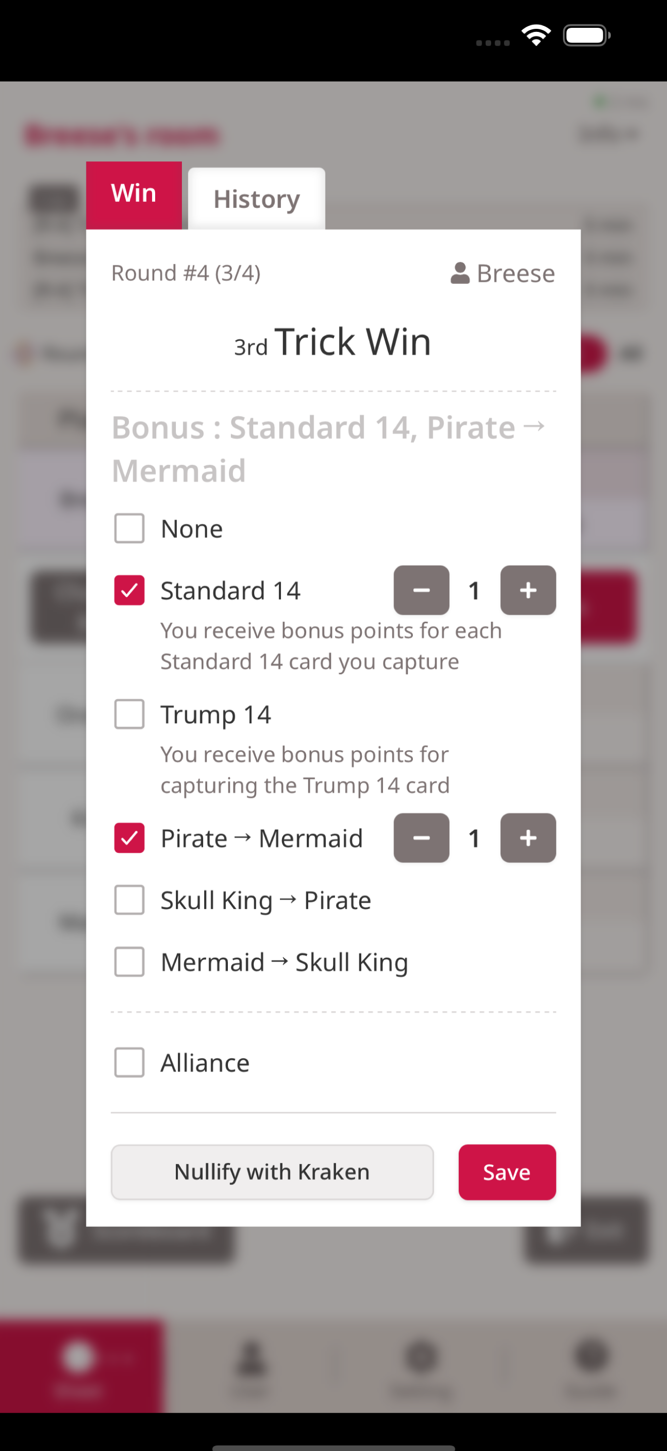 Skull King Scoreboard
