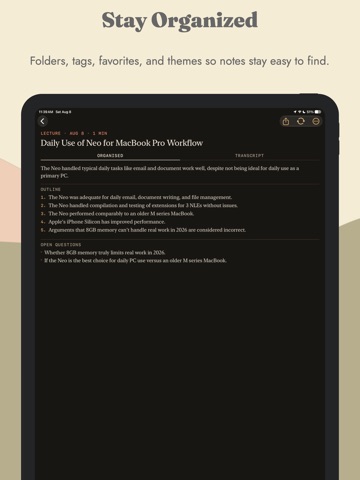 Note Taker: WristScribe iPad screenshot