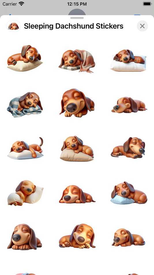 #1. Sleeping Dachshund Stickers (iOS) بواسطة: Paul Scott