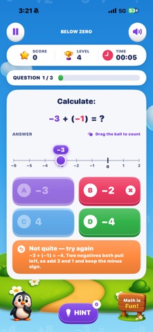 Negative Numbers - Math Learn iPhone screenshot