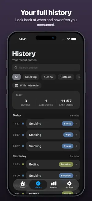 Clarity: Consumption Tracker screenshot 2