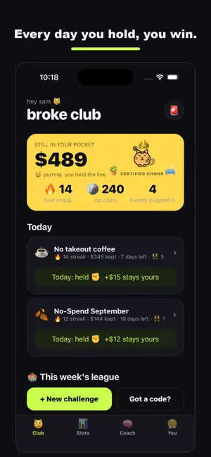 Broke Club: No-Spend Streaks screenshot 1