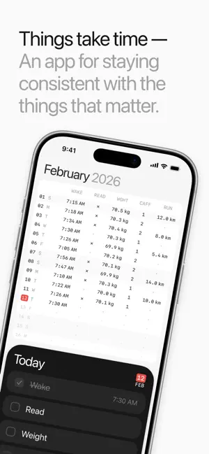 Things take time — Logbook screenshot 1