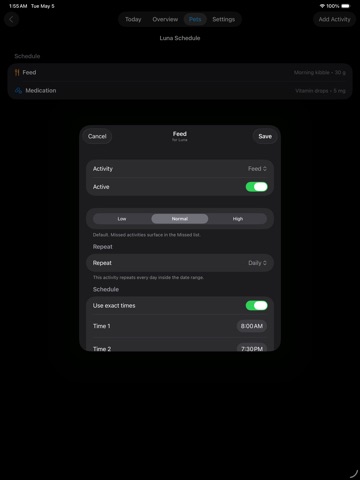 PiwPaw: Pet Care Tracker iPad screenshot