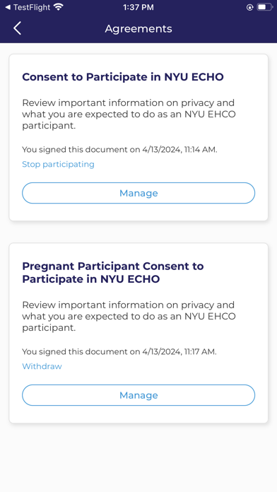 Screenshot 3 of ECHO Study at NYU Langone App