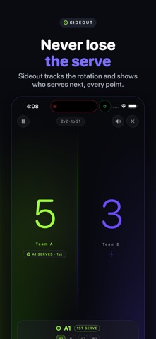 Roundnet Scoreboard: Sideout iPhone screenshot