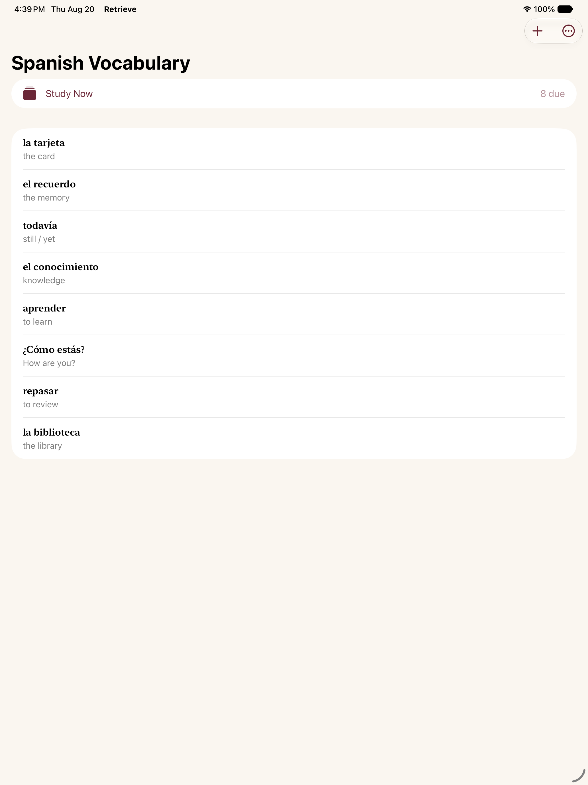 Retrieve: Flashcards screenshot 8