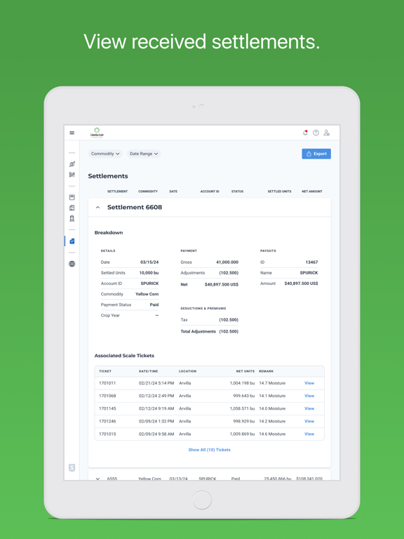 Columbia Grain Intl iPad screenshot 5 - Business app