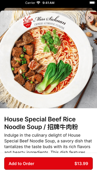 Miss Sichuan iPhone screenshot 3 - Food & Drink app