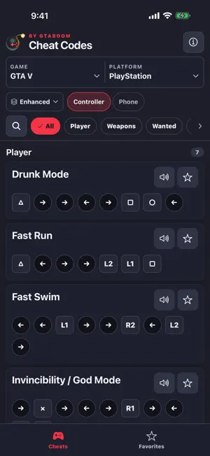 Cheat Codes by GTABOOM screenshot 1