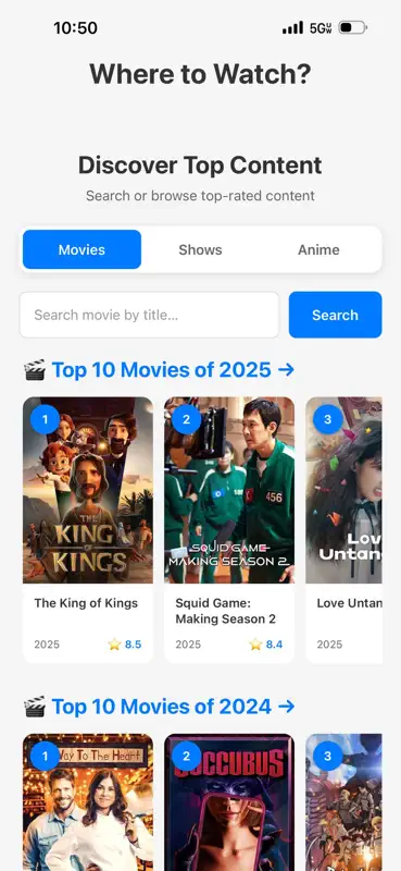 Where To Watch | Movies screenshot 1 of 9