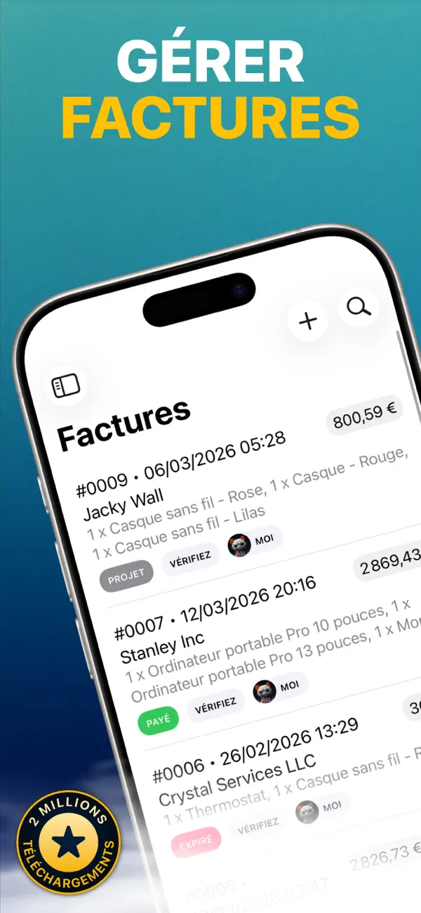 Screenshot #1 pour Facture pour Entreprises