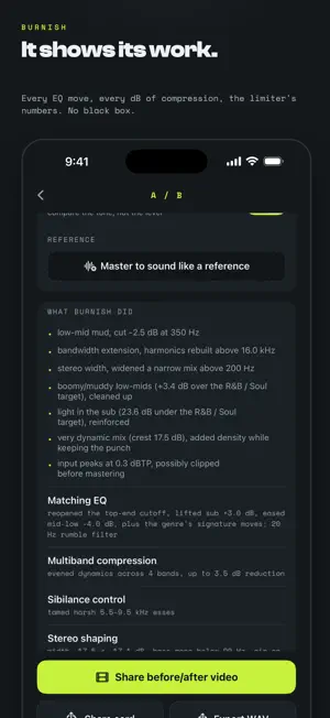 Burnish: AI Audio Mastering screenshot 4