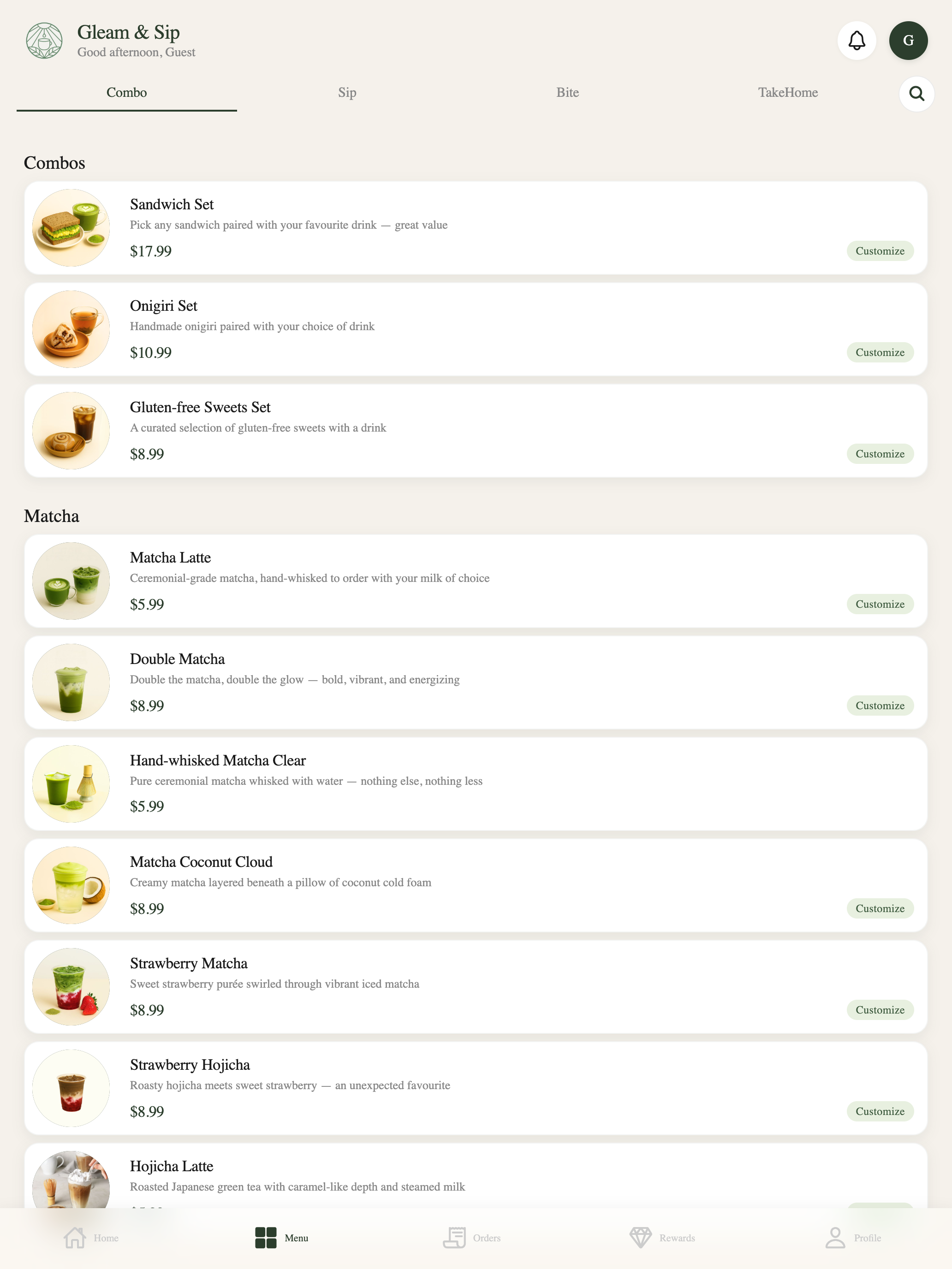 Gleam & Sip screenshot 4