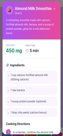 Calcium From Foods: Tracker Screenshot 6 of 7