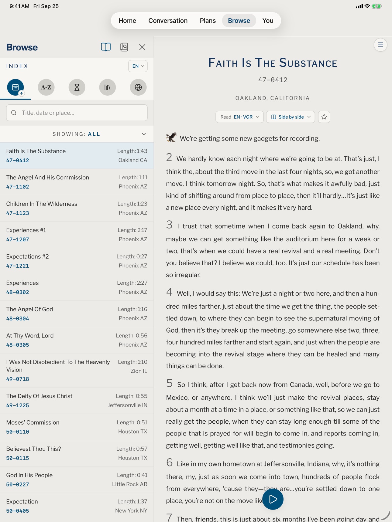 Screenshot 9 of Branham Sermons