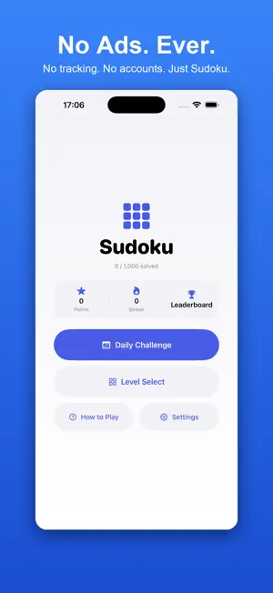 Sudoku Blue: Daily & Ad-Free screenshot 1