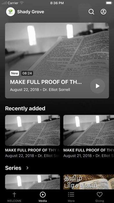 Shady Grove Bap Church iPhone screenshot 2 - Education app