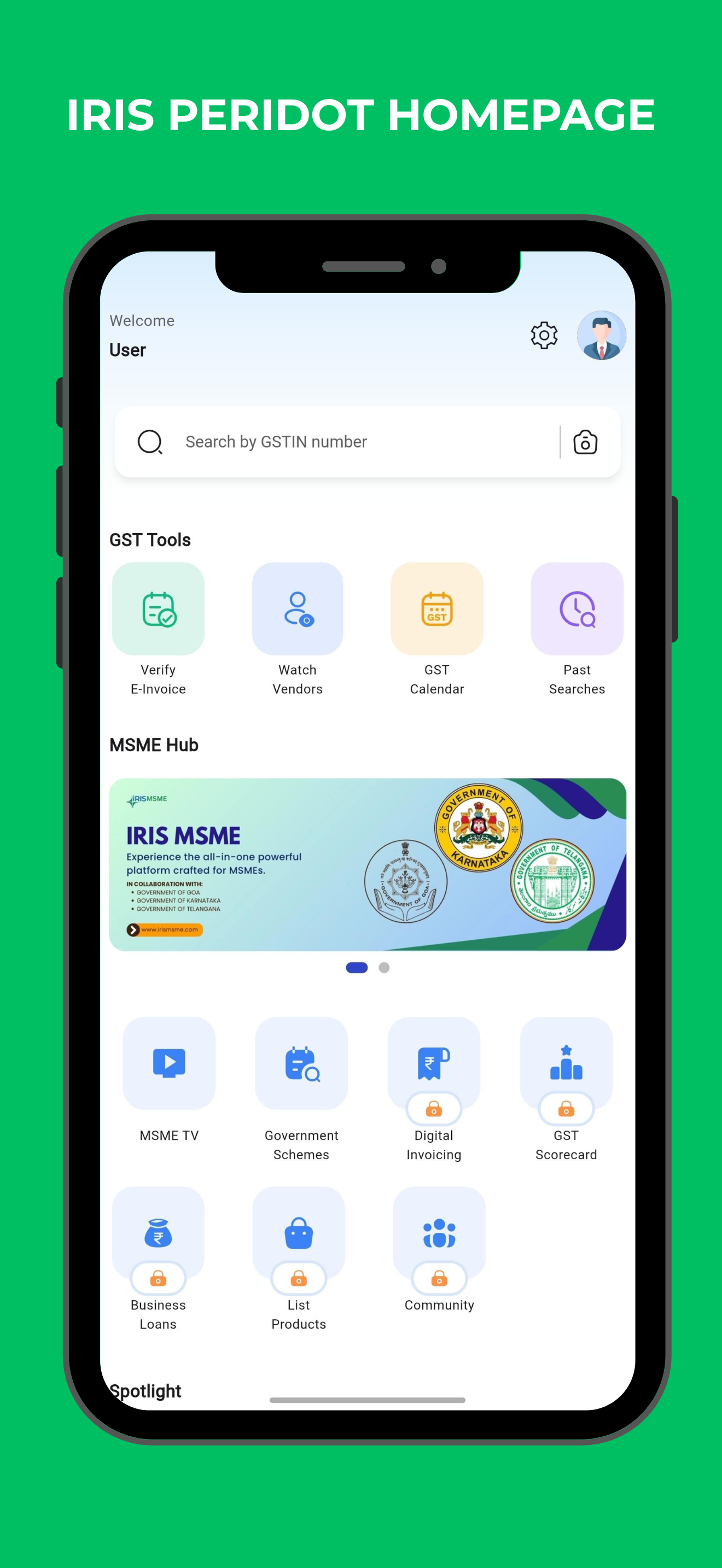 IRIS Peridot GST & MSME App