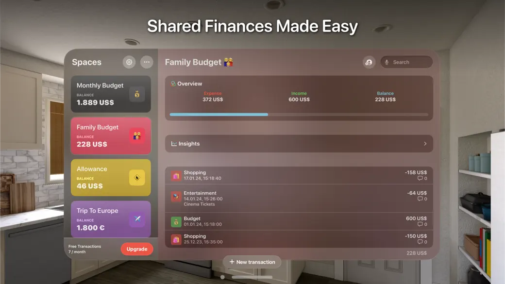 Expense Tracker Money Spaces screenshot 1