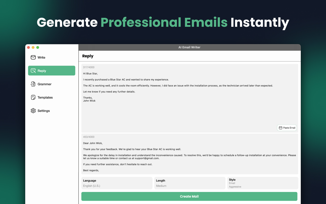AI Email Writer - AI Generator