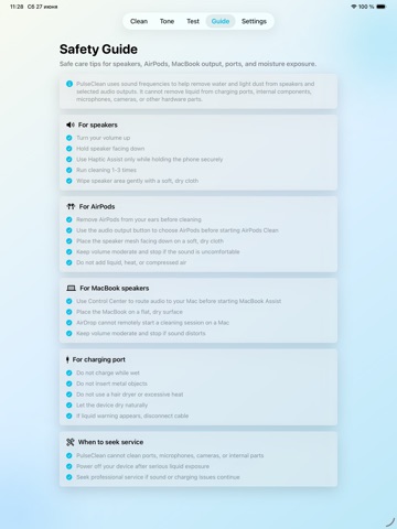 PulseClean: Speaker Cleaner iPad screenshot