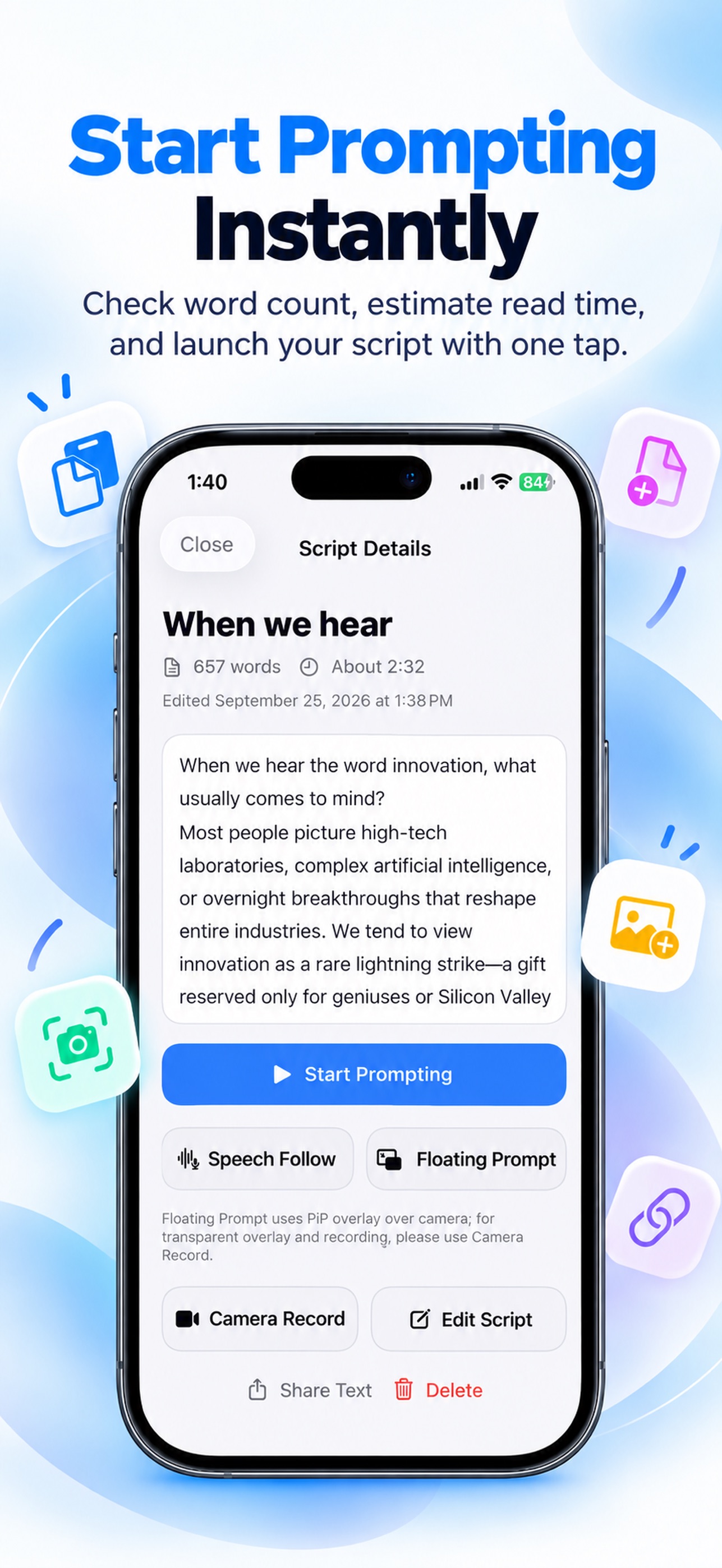 Screenshot 5 of Teleprompter - AI Voice Follow