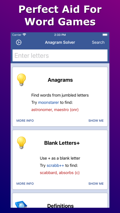 Screenshot #1 pour Anagram Solver - Crosswords