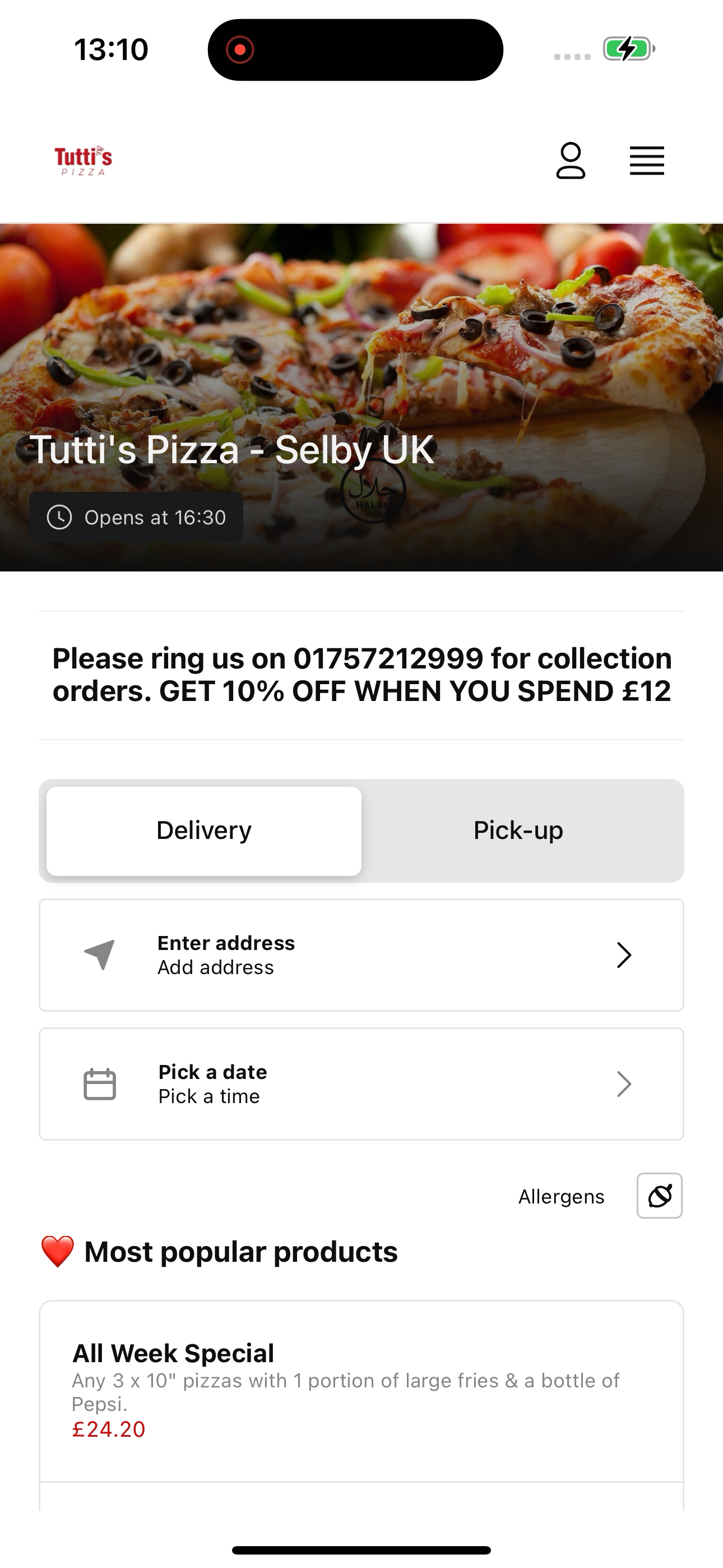 Tutti's Pizza UK screenshot 3