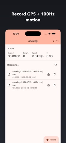 Apexlog - GPS & Motion Screenshot 2 of 8