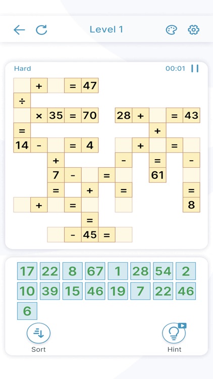 Math Crossword - Number Puzzle