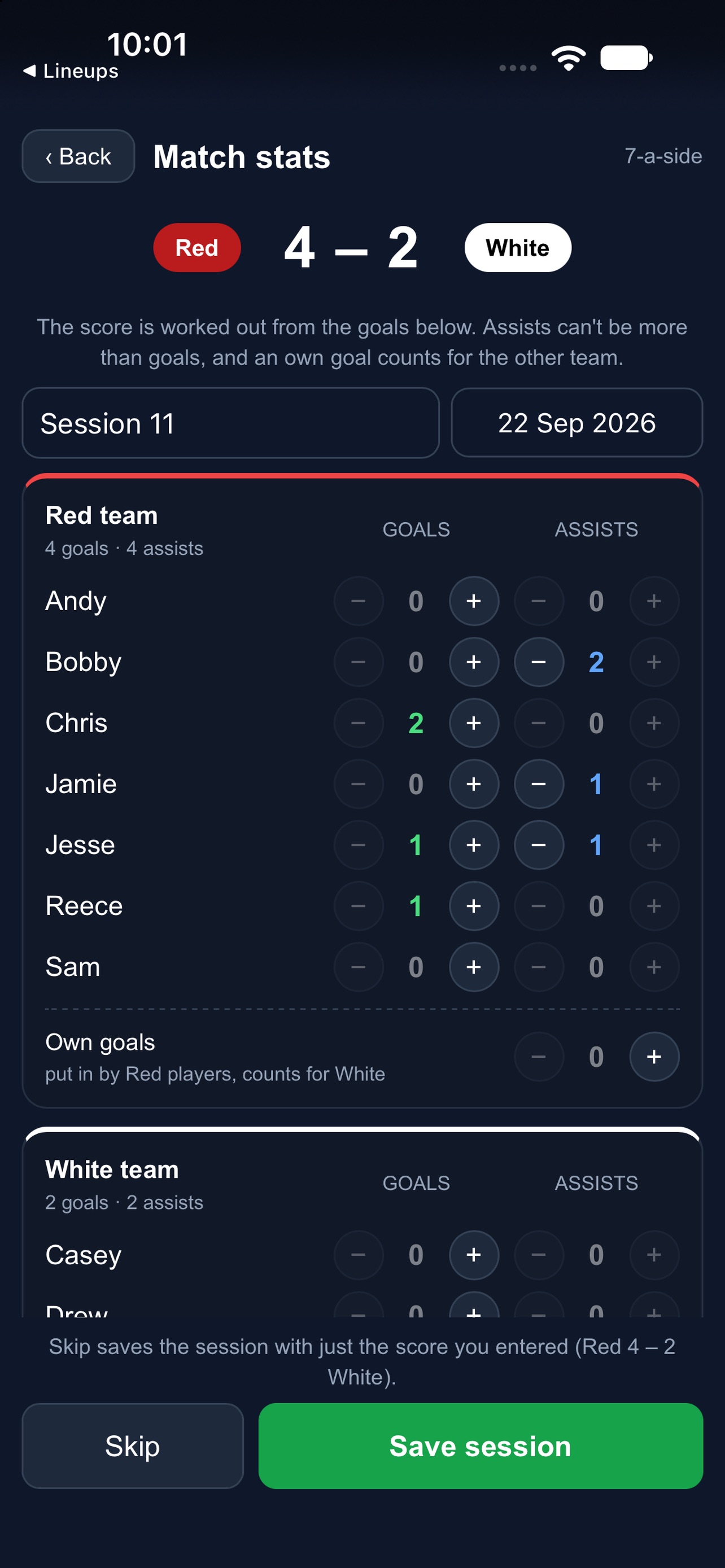 Screenshot 3 of Lineups: Team Selector