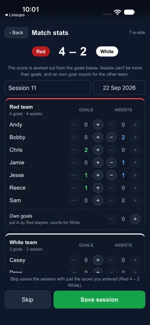 Lineups: Team Selector screenshot 3
