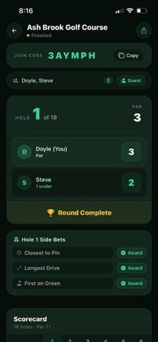 GolfBet: Bet Tracker iPhone screenshot